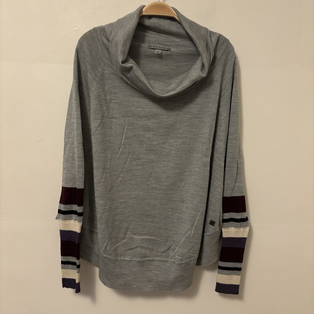 Smartwool‎ Nokoni Merino Wool Blend Poncho Sweater Knit Top Striped S/M - DESC